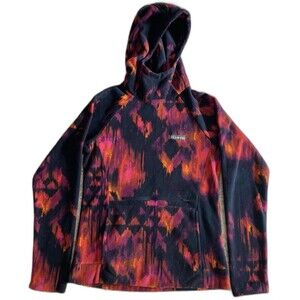 COLUMBIA Ali Peak Pullover Fleece Hoodie Dark Nocturnal Folk Blur Womens XS